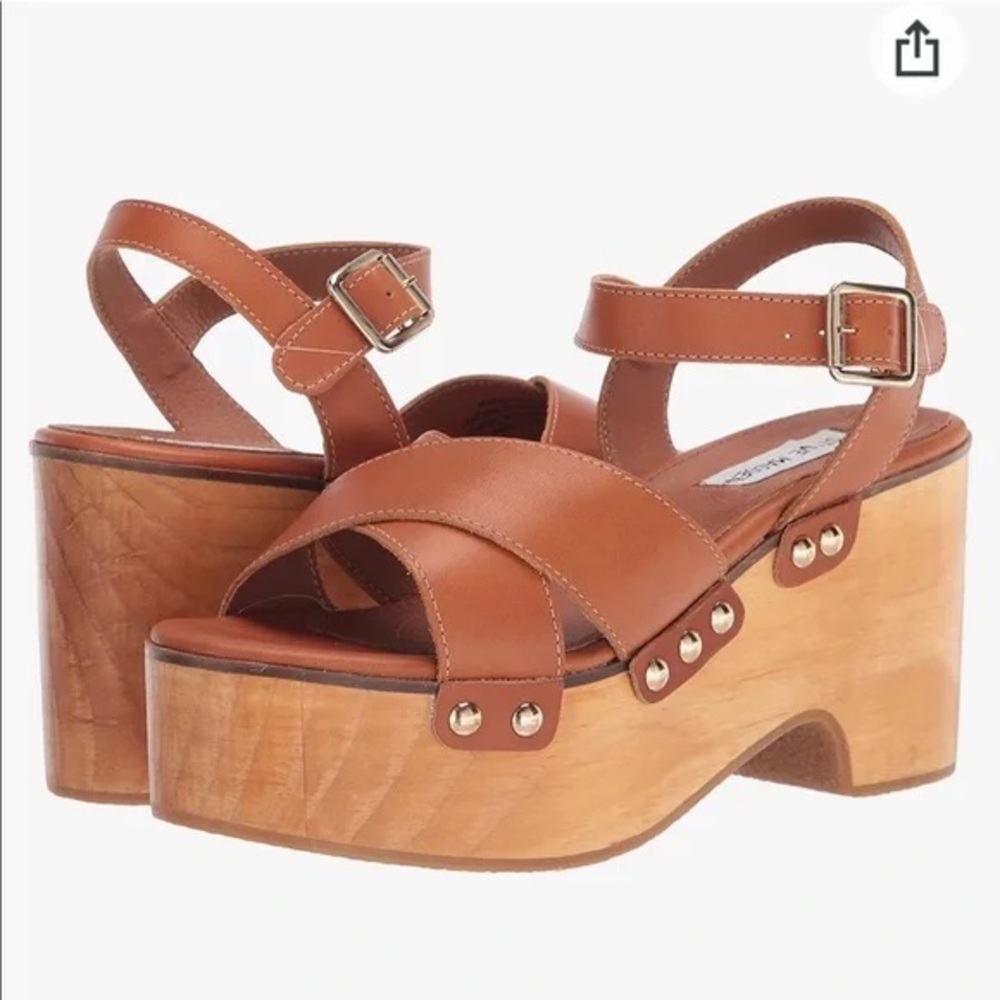 Brown Leather Platform Sandals - image 1